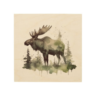 Mossy Moose Wildlife Portrait  Wood Wall Art