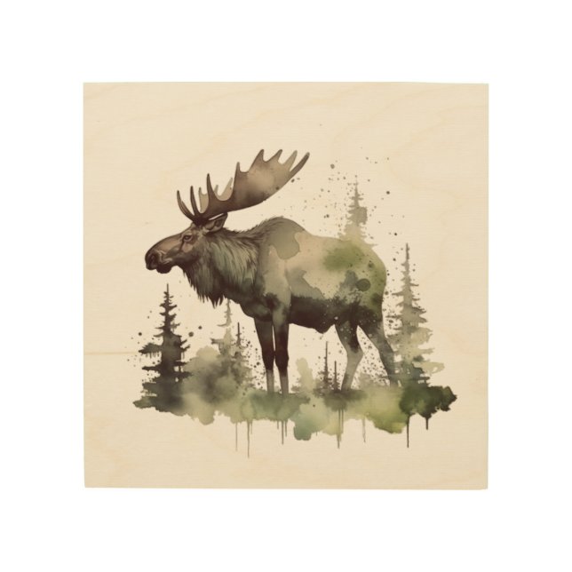 Mossy Moose Wildlife Portrait  Wood Wall Art (Front)