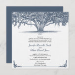 Mossy Oak Tree In Blue Wedding Invitation at Zazzle
