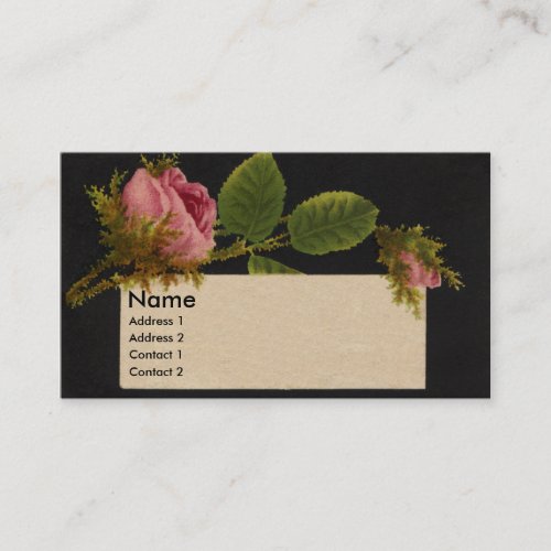 Mossy Pink Rose Victorian Trade Card Business Card Templates