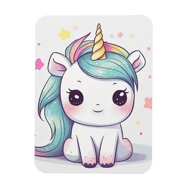 Most Adorable Pastel Kawaii Unicorn Magnet (Vertical)