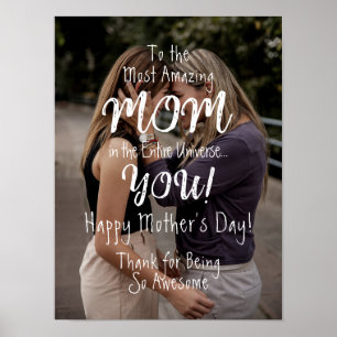 Most Amazing Mom Cute Calligraphy Personalized Poster