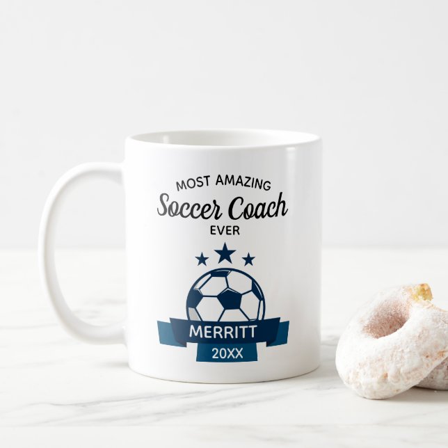 Most Amazing Soccer Coach Ever Thank You Coffee Mug (With Donut)