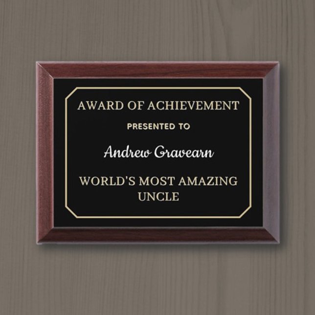 Most Amazing Uncle Award Plaque (Creator Uploaded)