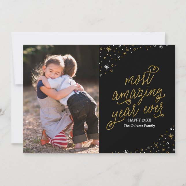 Most Amazing Year Ever New Year's Photo Card (Front)