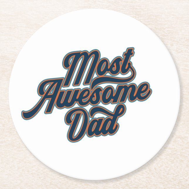 Most Awesome Dad Father's Day | Coaster (Front)