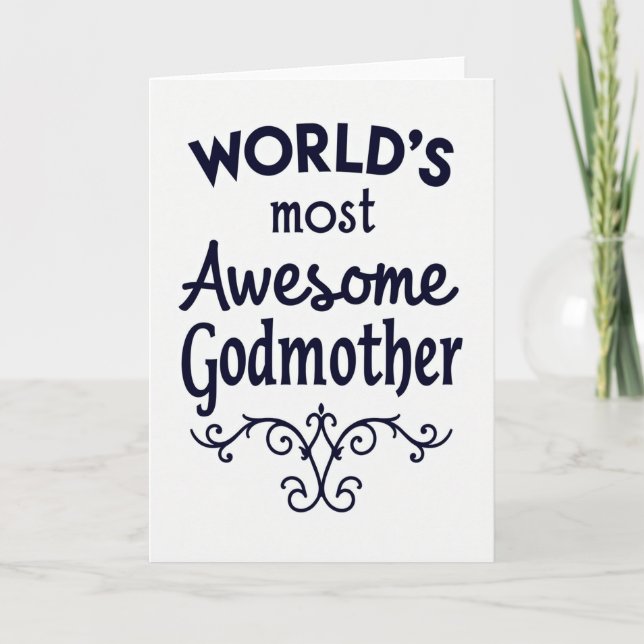 Most Awesome Godmother Gift Card (Front)