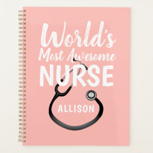 Most Awesome Nurse Pink Medical Personalized Planner