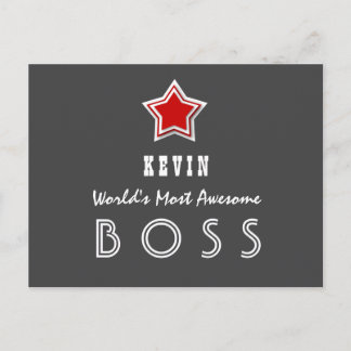 Most AwesomeBoss Sand Red Star A1 Postcard