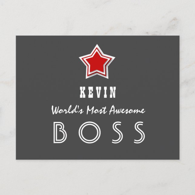 Most AwesomeBoss Sand Red Star A1 Postcard (Front)