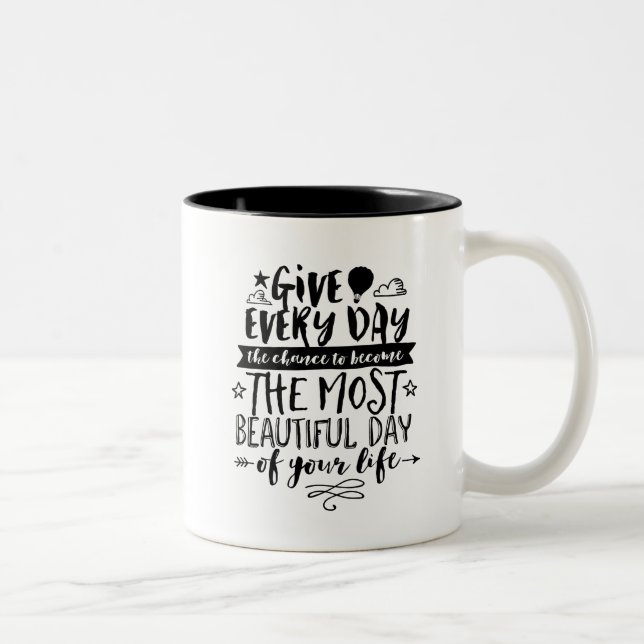 Most Beautiful Day of You Life Quotes Mug (Right)