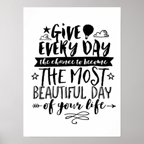 Most Beautiful Day of Your Life Quote Poster