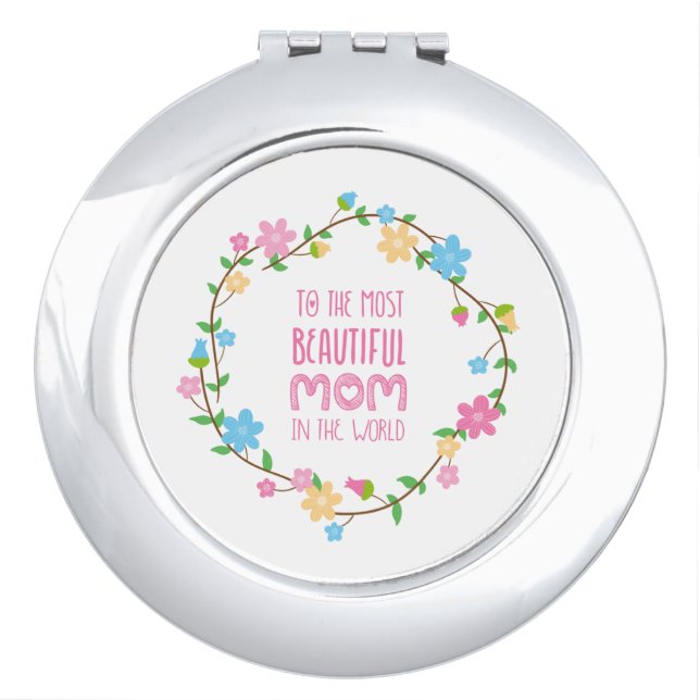 Most Beautiful Mom Mother's Day | Compact Mirror (Front)