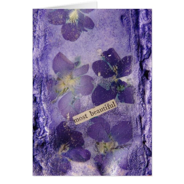 Most  Beautiful Purple Violets Cards (Front)