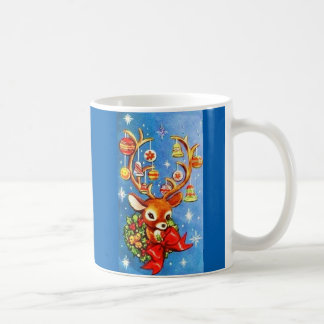 Most Beautiful Vintage Christmas Reindeer Coffee Mug