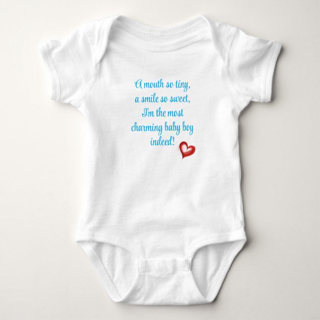 Most Charming Baby Boy Gift, Welcome Little One, Baby Bodysuit (Front)