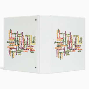 Most Common Elements (Word Cloud Chemistry) 3 Ring Binder