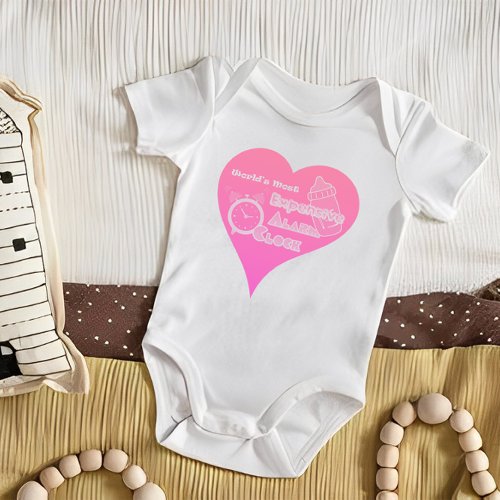 Most Expensive Alarm Clock Rose Funny Heart Baby Bodysuit