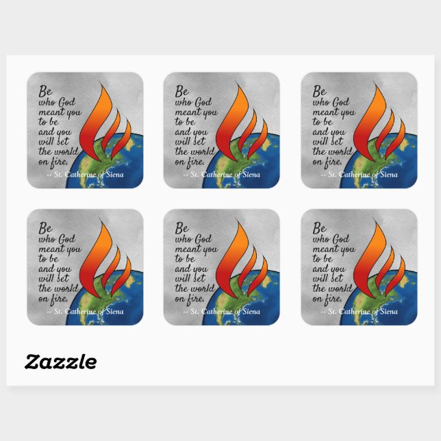 Most Famous St. Catherine of Siena Quote Square Sticker (Sheet)