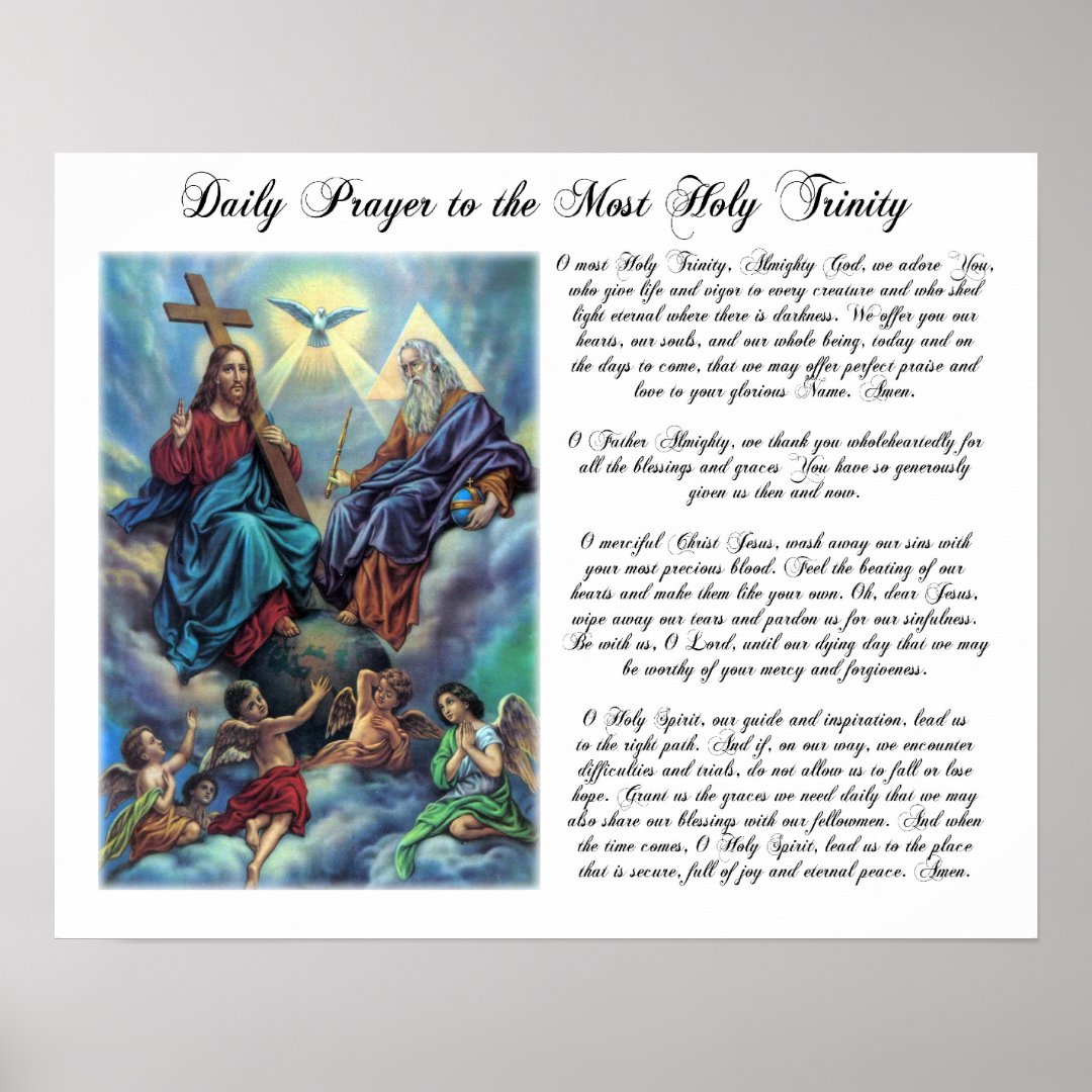 Most Holy Trinity Daily Prayer Poster Zazzle