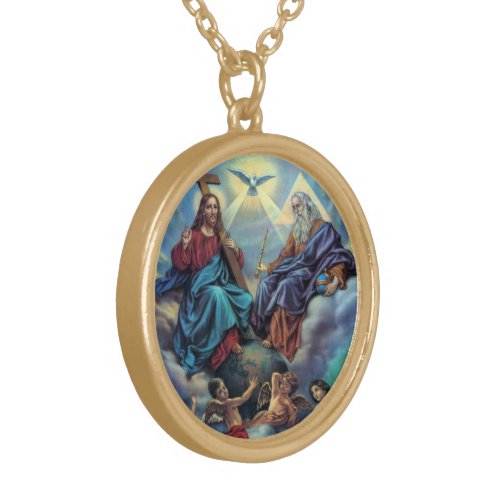 Most Holy Trinity Gold Plated Necklace