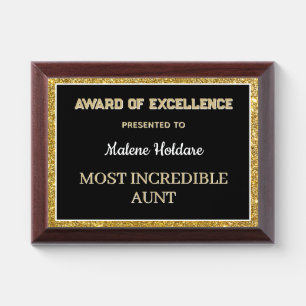 Most incredible AUNT Award Plaque