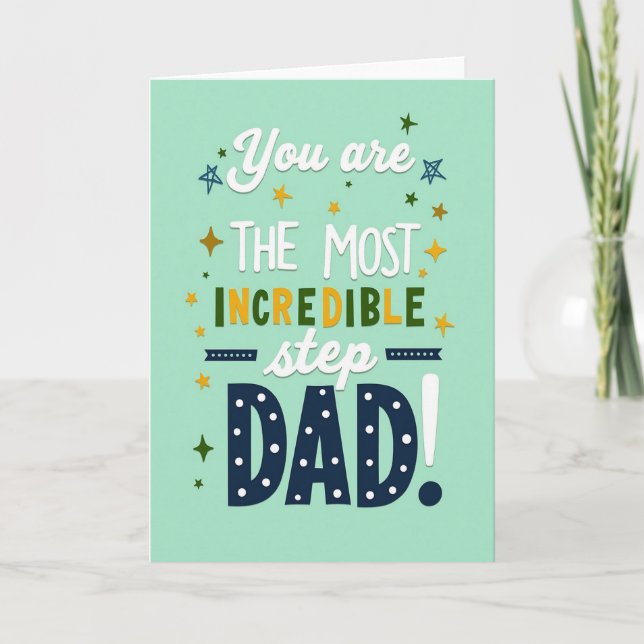 Most Incredible Step Dad Card (Front)