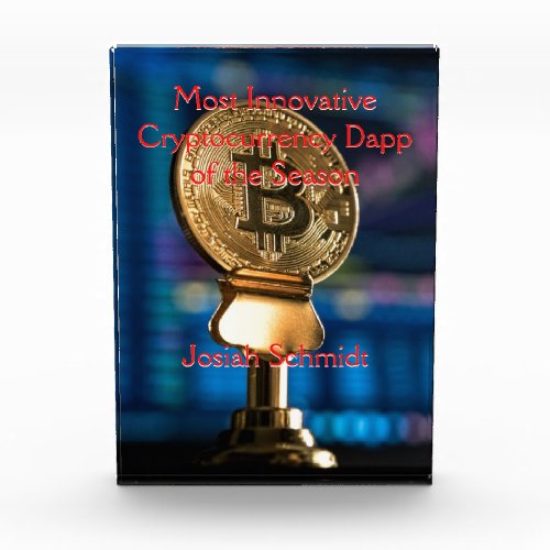 Most Innovative Cryptocurrency Dapp Acrylic Award