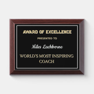 Most Inspiring Coach Award Plaque
