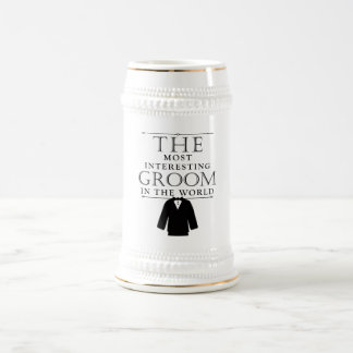 Most Interesting Groom Bachelor Stein, Black Beer Stein