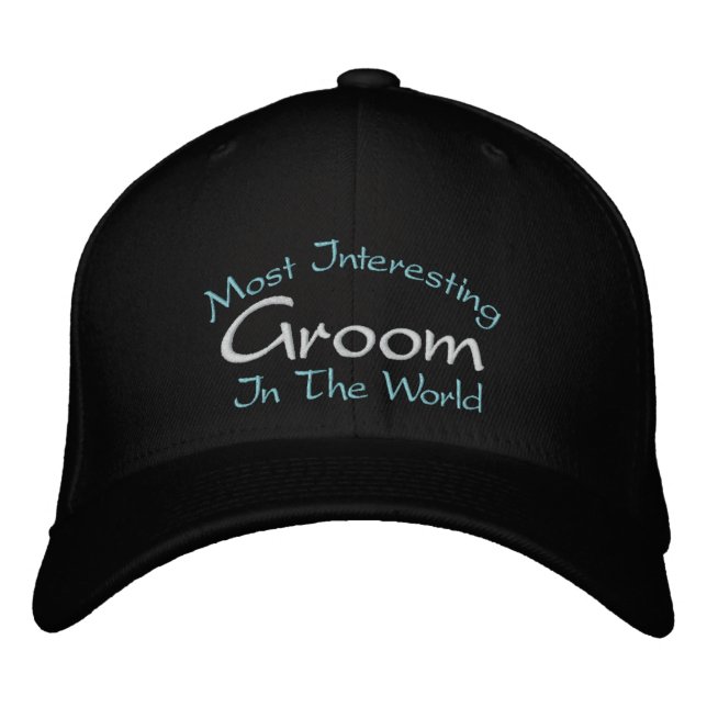 Most Interesting Groom In The World Wedding Embroidered Baseball Hat (Front)