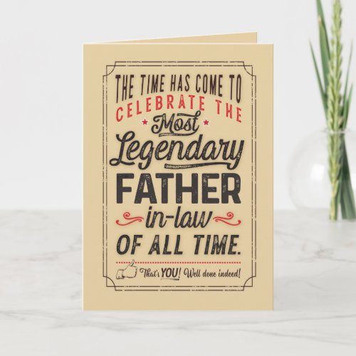 Most Legendary Father_in_Law of all Time Card