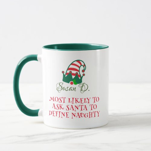 Most Likely To Ask Santa Define Naughty Christmas  Mug