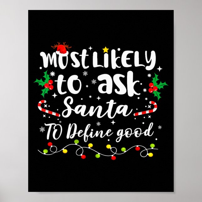 Most Likely To Ask Santa To Define Good Family Chr Poster (Front)