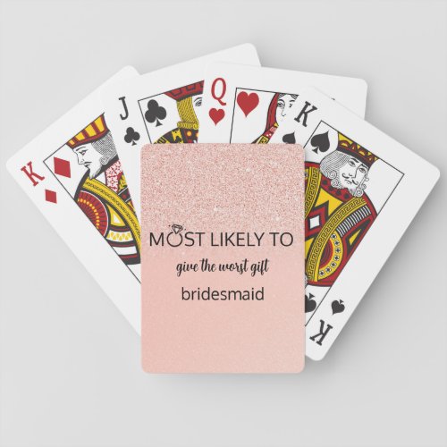 Most Likely To bachelorette party gift Poker Cards