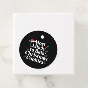 Most Likely To Bake Christmas Cookies Family Favor Tags