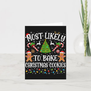 Most Likely To Bake Christmas Cookies Family Match Card