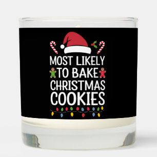 Most Likely To Bake Christmas Cookies Funny Baker  Scented Candle