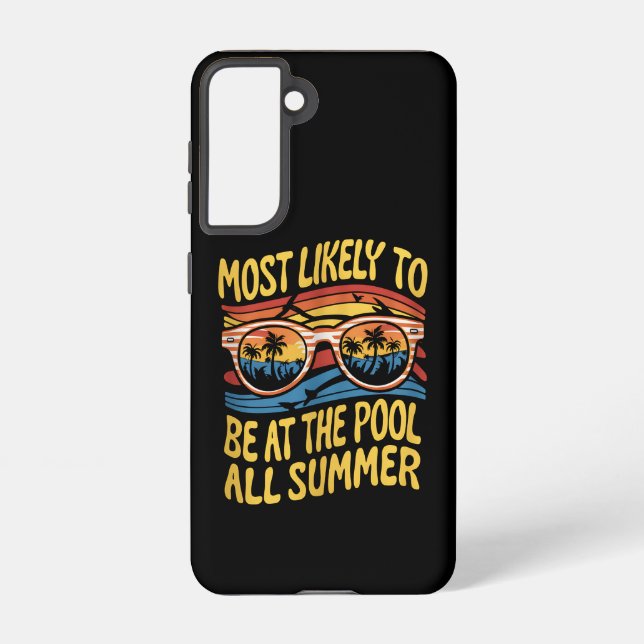 Most Likely To Be At The Pool All Summer Groovy Samsung Galaxy Case (Back)