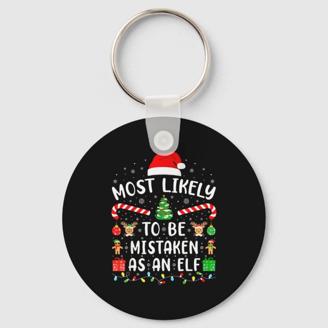 Most Likely To Be Mistaken As An Elf Family Matchi Keychain (Front)