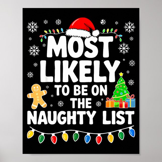 Most Likely To Be On The Naughty Lis Family Christ Poster (Front)