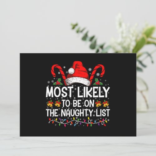 Most Likely To Be On The Naughty List Christmas Invitation