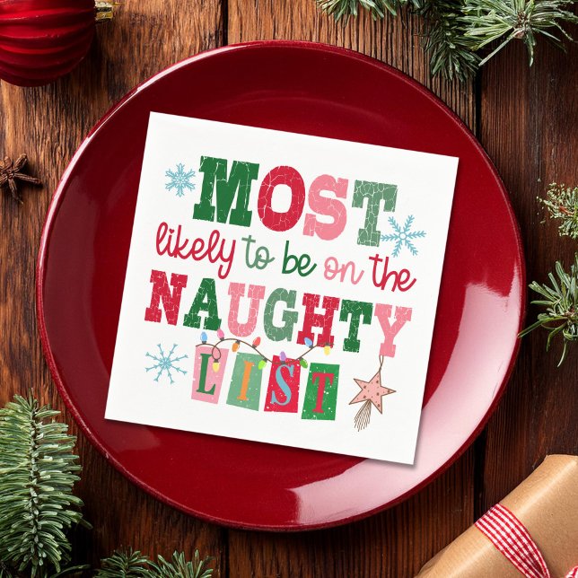 Most Likely to Be on the Naughty List Napkins (Creator Uploaded)