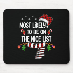 Most Likely To Be On The Nice List Family Christma Mouse Pad
