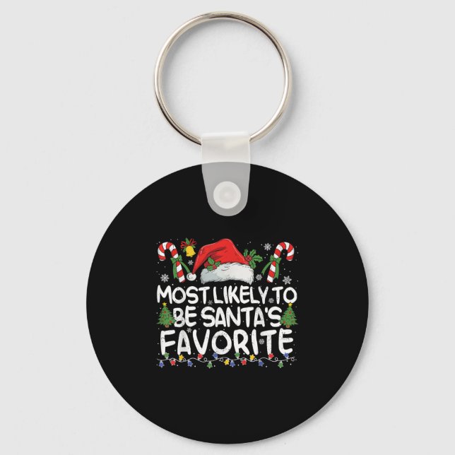 Most Likely To Be Santa's Favorite Matching Christ Keychain (Front)