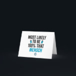 Most Likely To be Th100 That Mensch Funny Jewish   Thank You Card<br><div class="desc">hanukkah, passover, yiddish, chanukah, jewish, menorah, jew, gift, birthday, mensch</div>