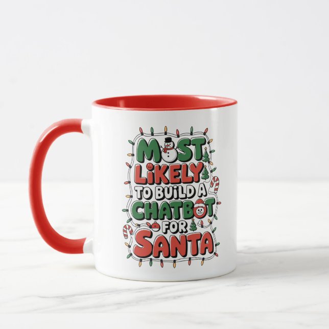 🤖Most Likely To Build a Chatbot for Santa Funny Mug (Left)