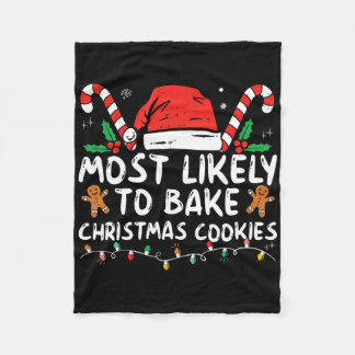 Most Likely To Byke Christmas Cookies Fleece Blanket