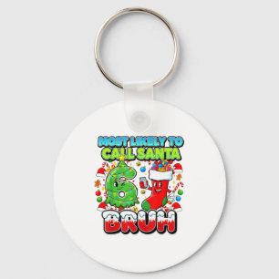 Most Likely To Call Santa 67 Bruh Six Seven Meme C Keychain