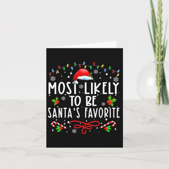 Most Likely To Christmas Be Santa's Favorite Match Card (Front)